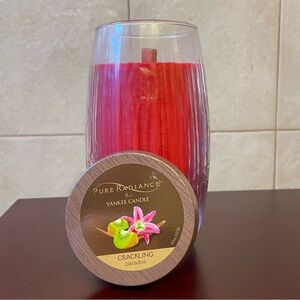 NEW YANKEE CANDLE CRACKLING “PARADISE” PURE RADIANCE WOOD WICK Vase Tropical